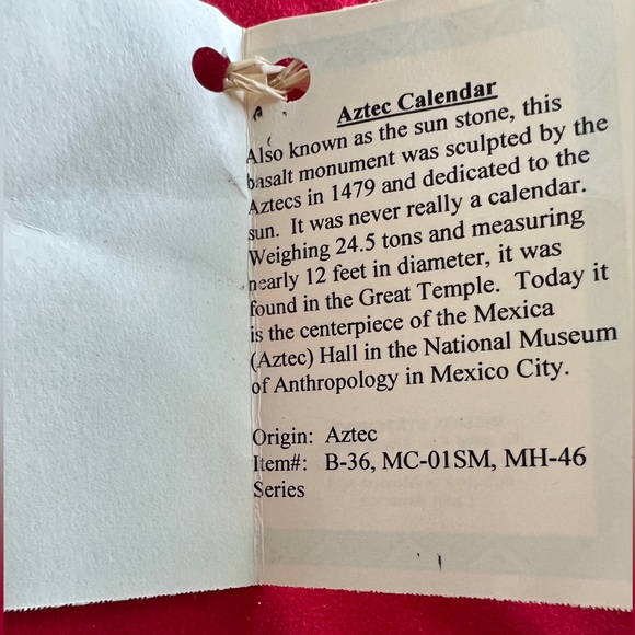 Disney Park - Aztec Solar Sun Inlay Stones Calendar Plaque Maya Inca Sculpture - Picture 2 of 7